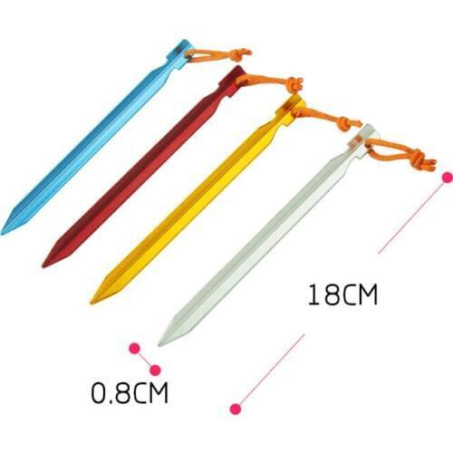 18CM Outdoor Camping Tent Nail Aluminum Alloy Triangle Nail With Reflective Rope
