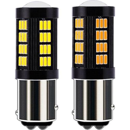 2Pcs 1157 P21/5W BAY15D Super Bright 1200Lm 66 LED Auto Turn Signal Bulbs Car Brake Light Rear Fog Lamps Daytime Running Lights