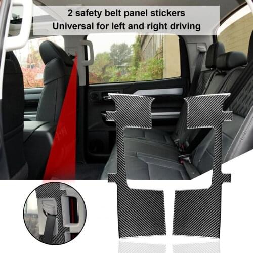 2Pcs Panel Trim Sticker Heat-resistant Strong Sticky Premium Carbon Fiber Safety Panel Cover Trim for Toyota Tundra 2014-2018