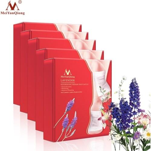 5Boxes Lavender Detox Foot Patches Pads Slimming Body Nourishing Repair Foot Patch Improve Sleep Slimming Patch Loss Weight Care