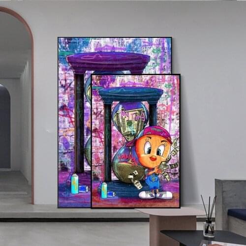 Abstract Graffiti Street Art Canvas Hagrid Printed Poster Hair and Mouse Wall Street Art Canvas Painting Poster Art