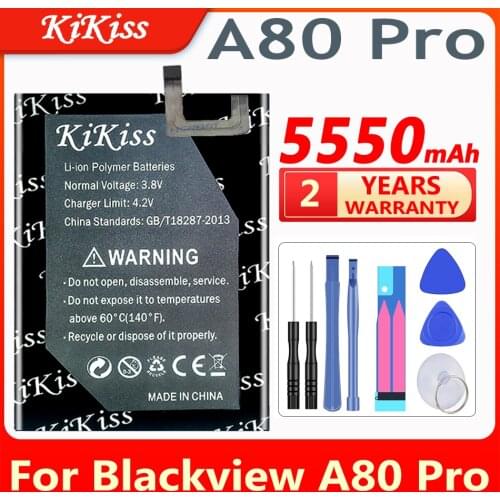 KiKiss 5550mAh Battery for Blackview A80 Pro A80Pro Replacement Batteria Rechargeable Li-Ion Batteries