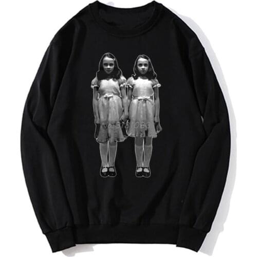The Shining Grady Twins Kubrick Hand Silk Screened hoodie Men Fleece Sweatshirt Unisex Hoodies Spring Autumn Sweater Streetwear