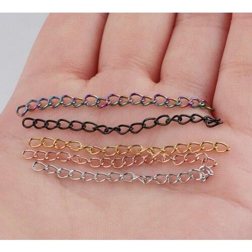 30pc 5cm 0.5mm Tail Chain Bracelet Necklace Extension Chain 0.5mm Thickness Line Chain DIY Ornament Accessories Stainless Steel