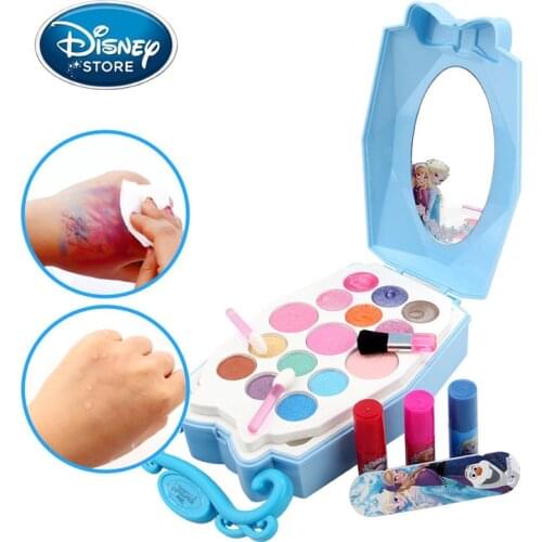 Disney Princess Childrens Cosmetics Frozen Elsa Makeup Set Girl Toy Nail Polish Pretend Play Party Beauty Toy Birthday Gift