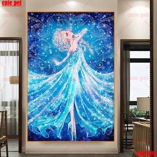 Diy Diamond Painting fairy tale Ice snow girl Cross Stitch Diamond embroidery5d diamond mosaic rhinestone puzzle Home Wall Decor