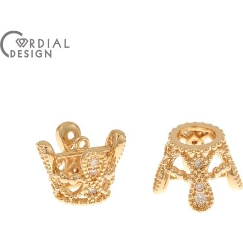 Cordial Design 40Pcs 11*15MM Jewelry Accessories/Pendant/Hand Made/Crown Shape/CZ Charms/Earring Findings/DIY Jewelry Making