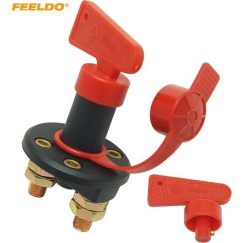 FEELDO DC12V-24V Car Truck Boat Battery Power Kill Switch Vehicle Cut Off Disconnect Isolator with Removable Key #HQ5702