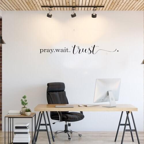 Pray Wait Trust For Bedroom Living Room Jesue Pray Trust Quote Christian Wall Decal Party Bible Verse Vinyl Decor ph581