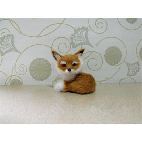 Simulation Animal Brown And White Fox Toy polyethylene & furs handicraft house Decoration prop Owl emulation doll gift