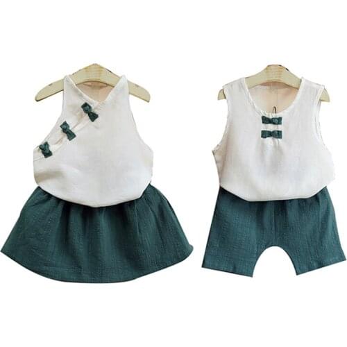 Kid Clothes set boys set summer girls set Chinese style clothing school uniforms Children Tang suit brother and sister clothing