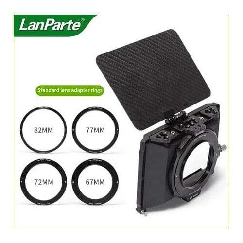 Lanparte Mini Matte Box with 67 72 77 82mm Lens Adapter Ring for DSLR Camera Accessories