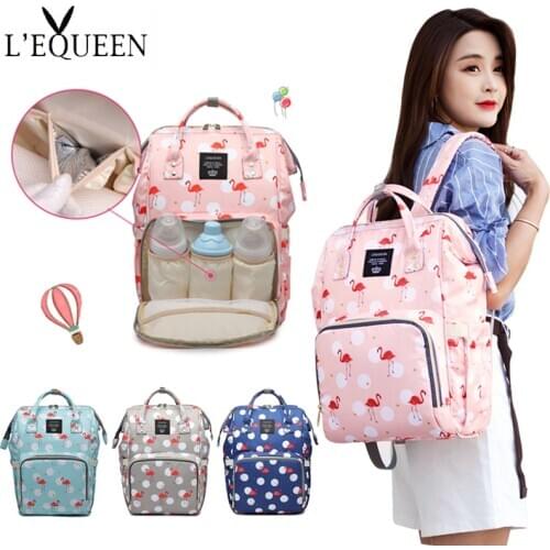 LEQUEEN Nappy Backpack Bag Mummy Large Capacity Bag Mom Baby Multi-function Waterproof Outdoor Travel Diaper Bags For Baby Care