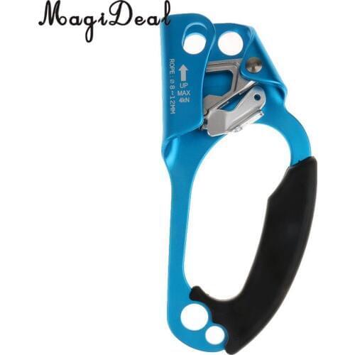MagiDeal 4KN Rock Tree Climbing Equipment Right Hand Ascender Clamp for 8-12MM Rope Blue Rock Climbing Rappelling Anchoring
