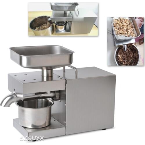 220V/110V stainless steel oil press/home oil press/commercial small oil press/automatic cold and hot household oil press