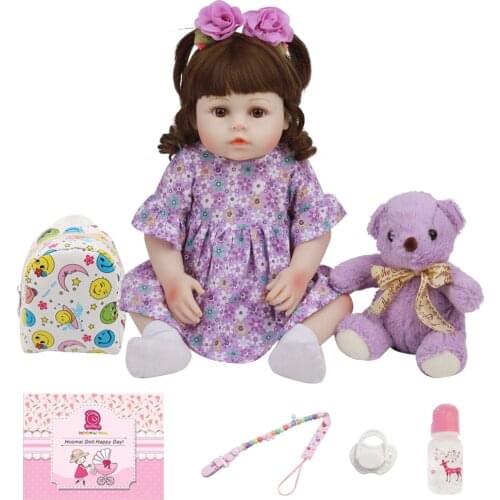 Lovely Bebe Reborn Baby Doll Silicone Full Body Realistic Princess Newborn Doll For Kid Birthday Gift Child Shower Toy 18" 48 CM