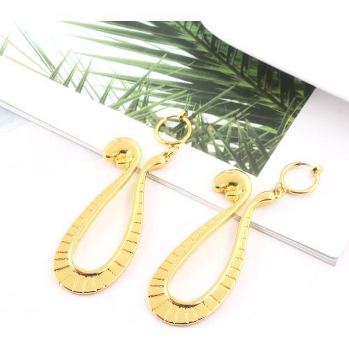 Cartoon ONE PIECE Snake Earrings Boa Hancock Gold Drop Earrings For Women Kids Cosplay Fashion Jewelry