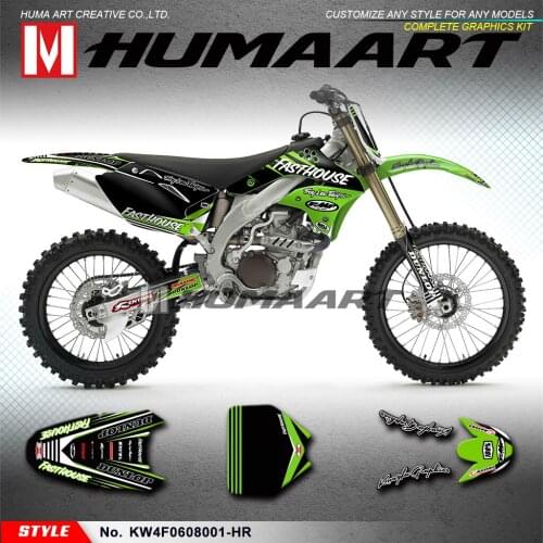 HUMAART Dirt Bike Stickers MX Decals for KX250F KX450F KXF 250 450 2006 2007 2008, Customizable