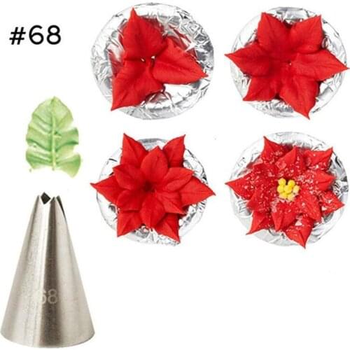 Leaves Nozzles 1Pcs Stainless Steel Icing Piping Nozzle Pastry Tips For Cream Cake Fondant Baking Decorating Tools #68