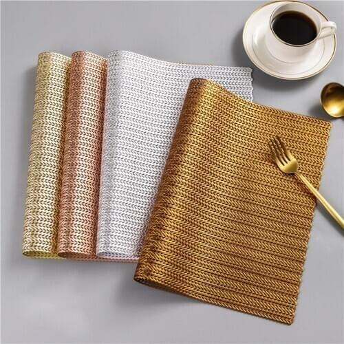 New Creative Table Mat Non-slip Insulation Rectangular Wheat Placemat Eco-friendly Hotel Wedding Party Tableware Table PVC Mats