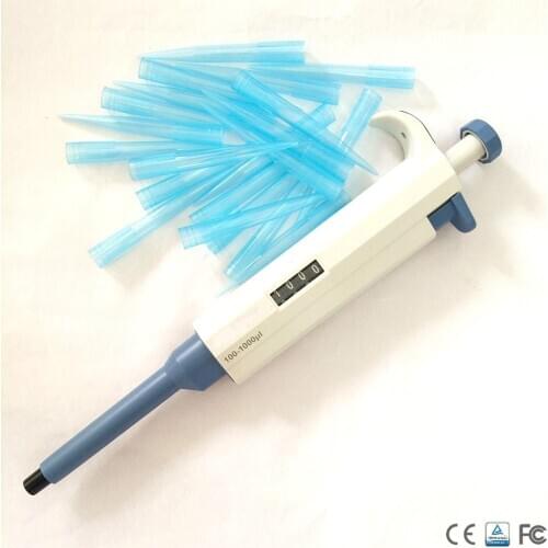 Single Channel Manual Adjustable TopPette Pipette 2-10ml Pipettor Pipet 0.1-2.5ul/0.5-10ul/20-200ul/100-1000ul Come With Tips