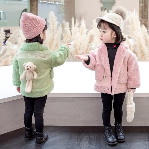Baby Girls Coat Clothes Thicken Plush Autumn Winter Jacket For Girls Coat Bear Kids Warm Outerwear Quality Children Clothing