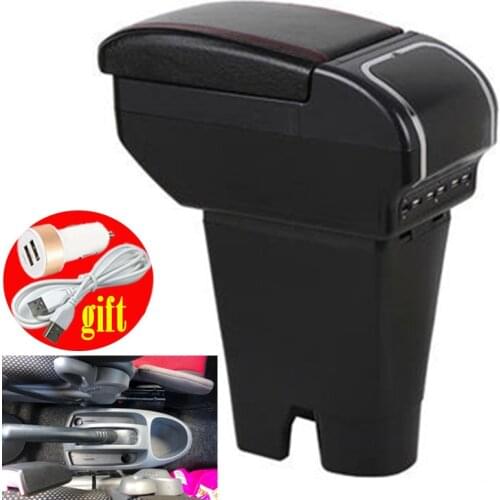For Peugeot 107 Citroen C1 Toyota Aygo BJ armrest box central Store content box car-styling decoration With cup holder USB