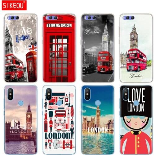 Silicone Cover Case For Xiaomi Mi 8 8SE A1 A2 5 5S 5X 6 Mi5 MI6 NOTE 3 MAX Mix 2 2S London big ben Bus