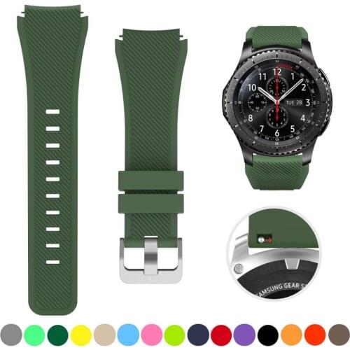 22mm Silicone Sports Bands Wrist Strap for Samsung Gear S3 Amazfit Pace Rubber WatchBands Gear S3 Bracelet Bands 18 Colors