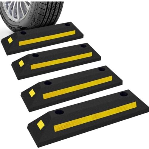 Vehicle Garage Bumper Heavy Duty Rubber Parking Lot Driveway Stopper for Car Vans Trucks Tire Wheel Guide Block Protect Bumper