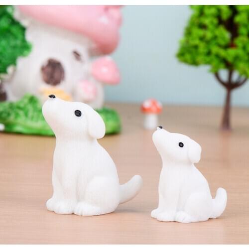 37mm X 30mm 1pcResin Ornaments Decorations Dog Big And Small Animal White Beautiful Countertops The Animals Put Up An Ornament
