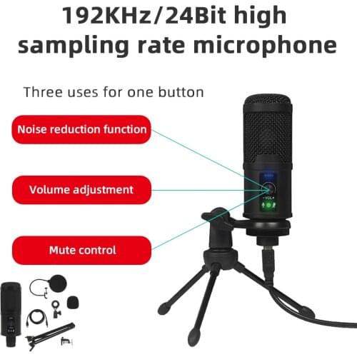 BM-65 USB Microphone Cantilever Stand Condenser Microphone Singing Laptop Recording Gaming Mic for PC Computer