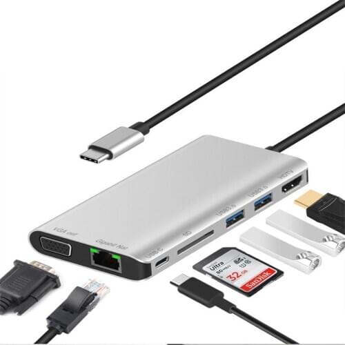 USB Type C 3.0 HUB HDMI-compatible Multi-function Dock Station for Macbook Huawei Pro accessories USB HUB Splitter