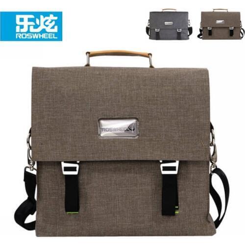 ROSWHEEL Retro Cycling Bag Bike Black Bicycle Rear Rack Bag Shoulder 14L Waterproof Handbag 2-Colors