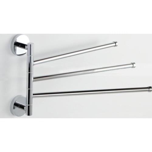 Two-bar Three-bar and Four-bar Bathroom Hardware Stainless Steel Towel Rack Rotary Movable Towel Rack