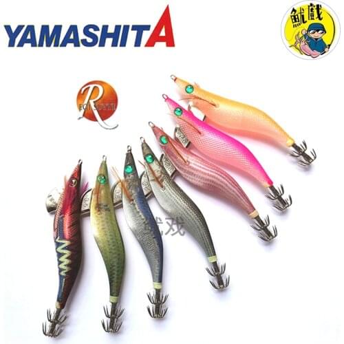 Japan YAMASHITA luminous wood shrimp, squid hook sea fishing road and false bait cuttlefish soft squid silk wood bait