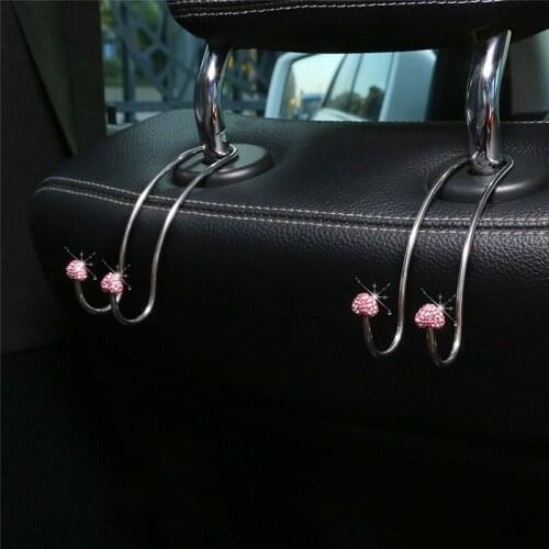 1pcs Universal Car Headrest Back Seat Heart-shaped Stainless Steel Hook Seat Hanger Vehicle Organizer Holder For Handbags Coats