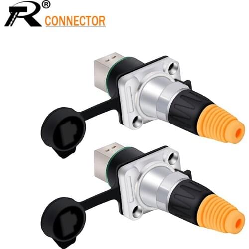 10sets/lot RJ45 Waterproof Aviation Female Socket+Male Plug 8P8C Net Network Modular Connector Network Interface Plug
