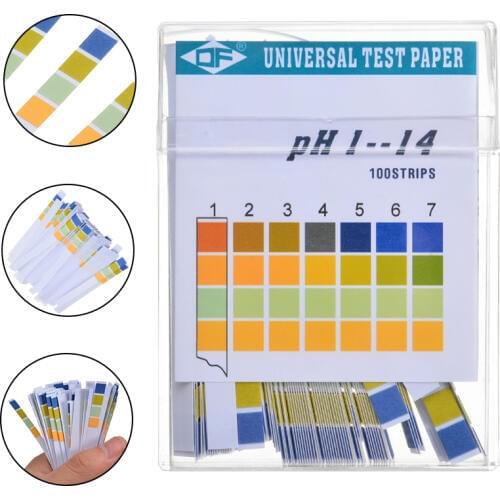 100 Strips 1-14 PH Test Strip Alkaline Acid Indicator Paper Mayitr Universal Lab Test Paper For Liquid Water Soil Testing
