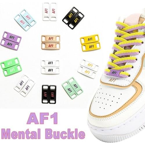 2pcs/pair Color Matching AF1 Shoelaces Buckle Shoe Decorations Sneaker Kits Metal Lace Buckle Sports Metal Kits Shoe Accessories