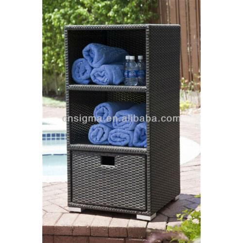 2014 Outdoor Towel rattan storage unit Deck box Storage Cabinet