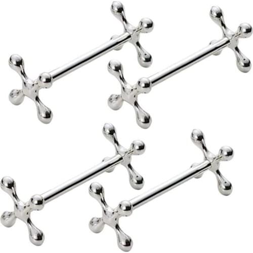 4 Pcs Zinc Alloy Chopsticks Rest Spoons Stand Forks Knifes Holder Rack Stand Metal Craft Table Decoration (Silver)