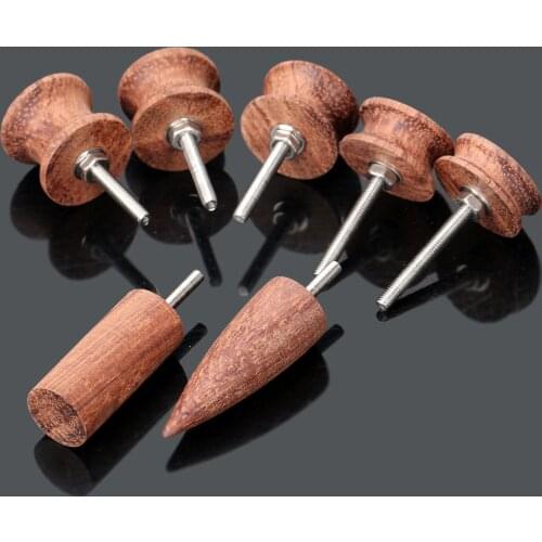 7Pcs/Set Safe Easy Use Hand Craft Burnisher Wood Edge Leather Craft Slicker Tool Kit for Leather Tool Electric Polishing Timming