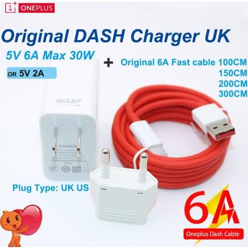 OnePlus 7 Pro 7T Pro Warp Charge 30 Power Adapter Warp 30W EU Charger Type-C Cable Quick Charge 6A For OnePlus 7 6 6T 5 5T 3T