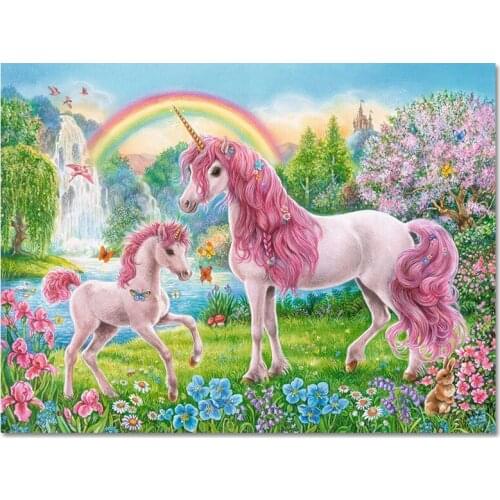 5D Full Diamond Diamond Painting Rainbow Unicorn Home Decoration Handmade Crafts Cross Stitch Embroidery Set Mural 2020 Products