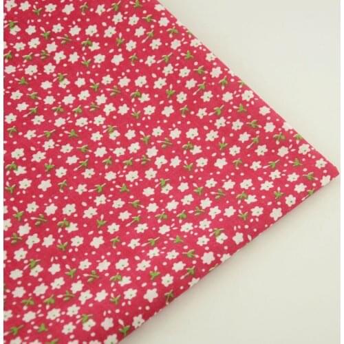 White Flower and Green Leaves Design Pre-cut Fat Quarter Telas Tissue Tulle Dark Red Cotton Fabric Meter Tissue Art Work Crafts