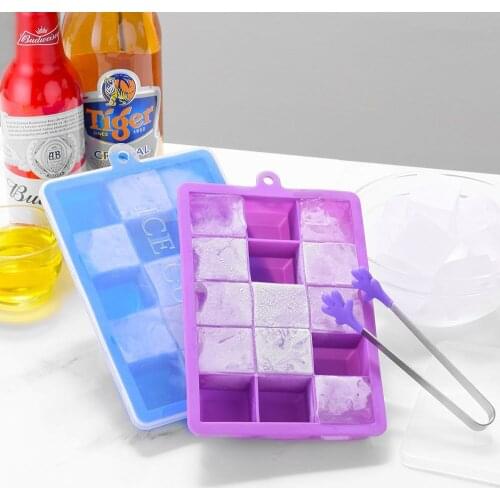 Large Silicone Ice Cube Trays with Lid Bpa Free Summer Ice Jelly Maker Mold For Whisky Cocktail Cold Drink