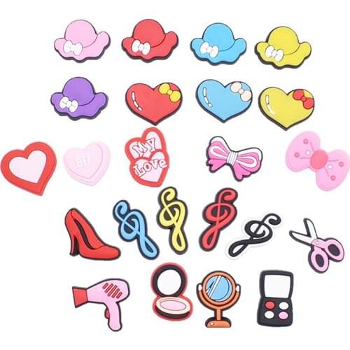 1 Piece of Pink Style Shoe Charm PVC Soft Rubber Scissors Hair Dryer High Heel Shoes Accessory Decoration