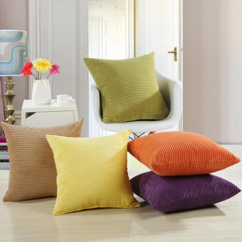 CURCYA Solid Colors Comfortable Corduroy Cushion Covers / Good Quality Company Home Office Chair Decorative Pillow Cover