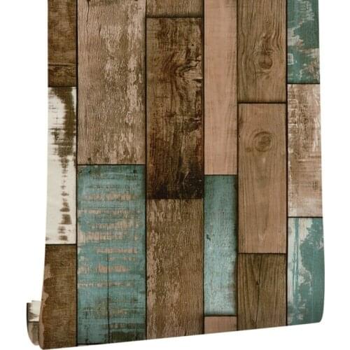Wood Wallpaper Contact Paper Self-Adhesive Peel And Stick Wallpaper Plank Vintage Wallpaper Desktop Cabinet Renovation Sticker